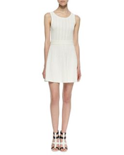 Womens Marcela Mixed Eyelet Fit And Flare Dress, Chalk   Trina by Trina Turk  