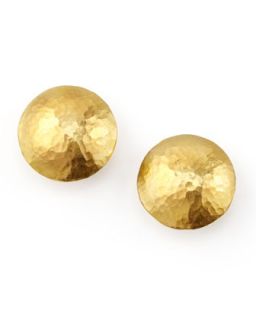 Lentil 24k Gold Round Stud Earrings   Gurhan   Gold (24K )