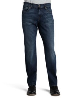 Mens Luxe Performance Austyn Half Moon Blue Jeans   7 For All Mankind   Half