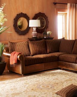 Striped Sectional Sofa   Old Hickory Tannery