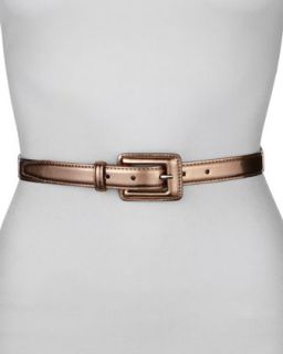 Covered Buckle Mirror Belt, Pewter   Pewter (X LARGE)