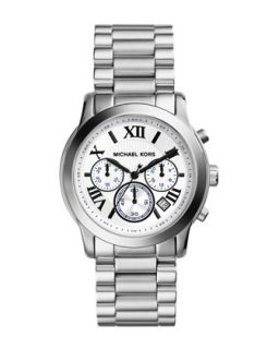 Mid Size Cooper Silver Color Stainless Steel Chronograph Watch   Michael Kors  