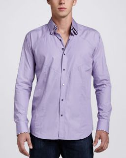 Mens Dries Mosaic Sport Shirt, Purple   Bogosse   Purple (S/2)