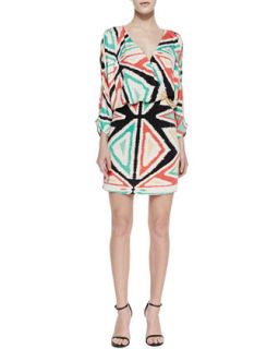Womens Catalina Geometric Print Draped Dress   Parker   Multi (LARGE)