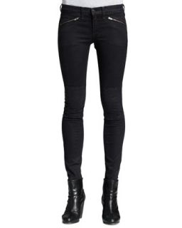 Womens Ridley Mid Rise Legging Jeans   rag & bone/JEAN   Wax black (29)