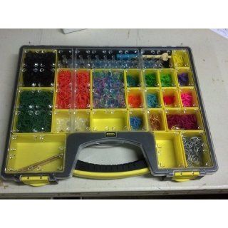 Clear Storage Organizer Case with Handle, for "Original Rainbow Loom Tool Only", Adjustable Compartments, Holds Bands & Bracelet Making Accessories Toys & Games
