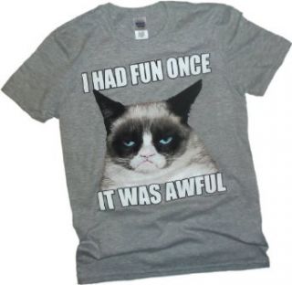 "I Had Fun Once   It Was Awful"    Grumpy Cat Adult T Shirt, Small Clothing