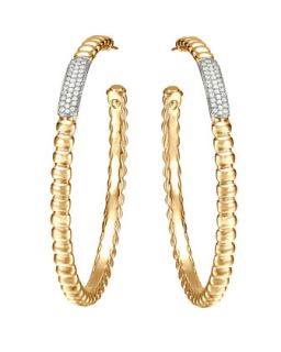 Gold Bedeg Pave Diamond Large Hoop Earrings   John Hardy   Gold (LARGE )