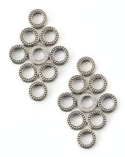 Enso Diamond Circle Chandelier Earrings   Lagos   Silver
