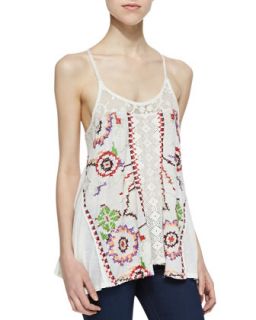 Womens Reese Embroidered Tunic Top   Free People   Ivory (MEDIUM)