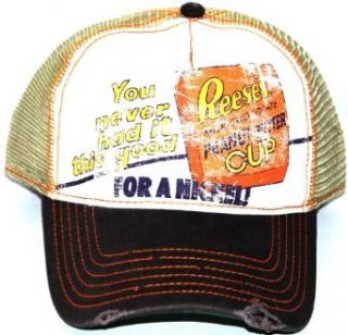 Reeses Peanut Butter Cup Hat   You Never Had It So Good For A Nickel Slogan. Distressed Vintage Baseball Cap at  Mens Clothing store