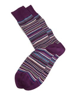 Classic Mini Striped Mens Socks, Purple Multi   Paul Smith   Purple