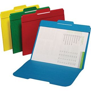 Secure Colored File Folders, Letter, 3 Tab, Center Position, 50/Box