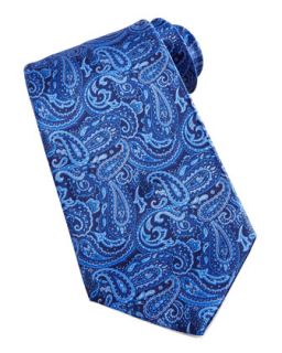 Mens Paisley Silk Tie, Blue   Stefano Ricci   Blue
