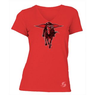 SOFFE Womens Texas Tech Red Raiders No Sweat V Neck Short Sleeve T Shirt  