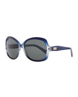 carlene rounded polarized sunglasses, blue   kate spade new york   Blue crystal