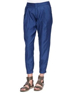 Womens Pleated Zipper Cuff Harem Pants   Vince   Royal blue (0)