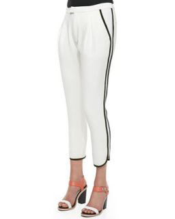 Womens Platini Side Stripe Cropped Pants   Rag & Bone   White (8)