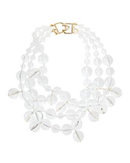 Beaded Cluster Necklace, Clear   Kenneth Jay Lane   Clear