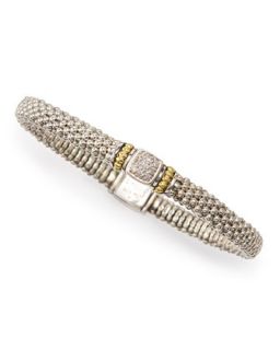Diamond Station Sterling & 18k Caviar Bracelet, 6mm   Lagos   Dia (18k ,6mm )