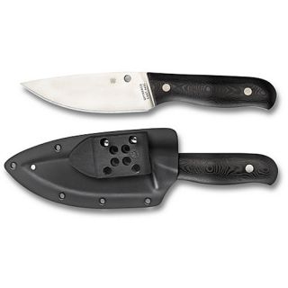 Spyderco Serrata G 10 Plain Edge Knife   Black (4000107)