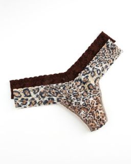 Womens Signature Lace Low Rise Thong, Leopard   Hanky Panky   Leopard (ONE