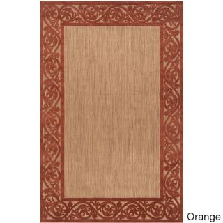 Surya Carpet, Inc Hand woven Tehama Bordered Area Rug (75 X 106) Orange Size 75 x 106