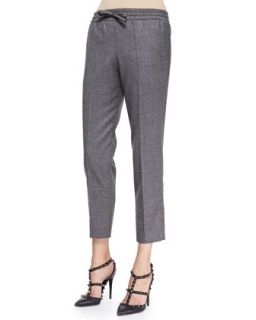 Womens Flannel Drawstring Pants, Gray   Valentino   Gray (12)