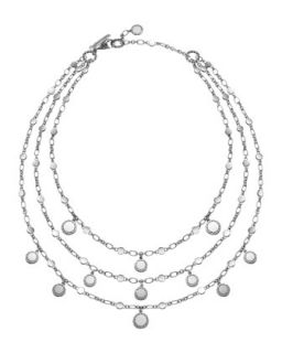 Silver Dot & Chain 3 Row Necklace   John Hardy   Silver