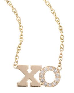 Pave Diamond XO Pendant Necklace   Zoe Chicco   Gold