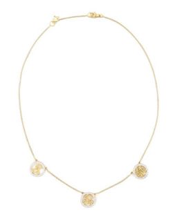 Personalized XS Triple Initial Pave Diamond Necklace   Kacey K   Gold