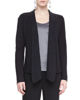 Womens Mosaic Shaped Open Jacket, Petite   Eileen Fisher   Charcoal (PP (2/4))