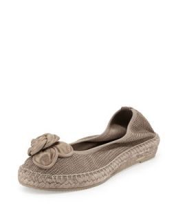 Cleo Leather Espadrille Flat, Pewter   Andre Assous   Pewter (38.0B/8.0B)