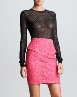 Womens Lace Peplum Skirt, Pink   Jason Wu   Pink (10)