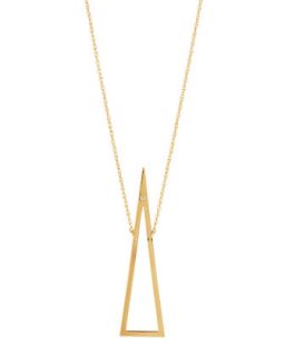 Naven Open Triangle Necklace with Single Diamond   Jennifer Zeuner   Gold
