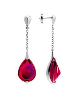 Fleurs De Psydelic Iridescent Ruby Earrings   Baccarat   Iridescent ruby