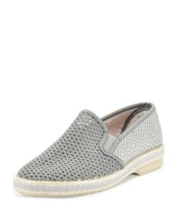 Leucate Woven Slip On Loafer, Gray   Jacques Levine   Grey (36.0B/6.0B)