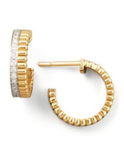 Quatre Follies 18k Yellow/White Gold Diamond Earrings   Boucheron   Yellow (18k