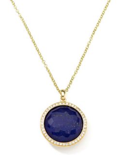 Rock Candy 18k Gold Lollipop Diamond Pendant Necklace, Lapis   Ippolita   Gold