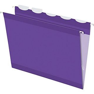 Pendaflex Ready Tab Hanging File Folders, Letter, 5 Tab, Violet, 25/Box