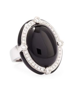 Black Onyx Cabochon Cocktail Ring with Diamonds   Ivanka Trump   Black/Onyx (6)