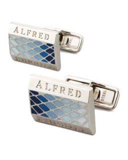 Mens Facet Lacquer Cuff Links, Sky Blue   Alfred Dunhill   Red