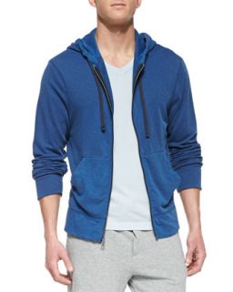 Mens French Terry Zip Hoodie, Blue   James Perse   Blue (1)