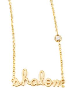 Shalom Necklace with Diamond, Golden   SHY by Sydney Evan   Gold