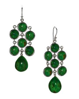 Juliette Chandelier Earrings, Green Turquoise   Elizabeth Showers   Green