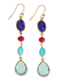 Semiprecious Drop Earrings, Multicolor   Dina Mackney   Multi colors