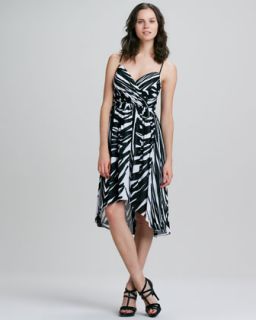 Womens Alicia Spring Striped High Low Maxi Dress   Shoshanna   Black/White (2)