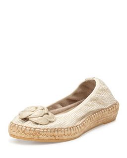 Cleo Embossed Espadrille Flat, Gold   Andre Assous   Gold (35.0B/5.0B)