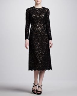 Womens Floral Lace Dress   Michael Kors   Black (2)