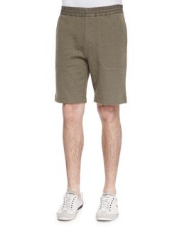 Mens French Terry Sweat Shorts, Moss   Vince   Moss (SMALL)